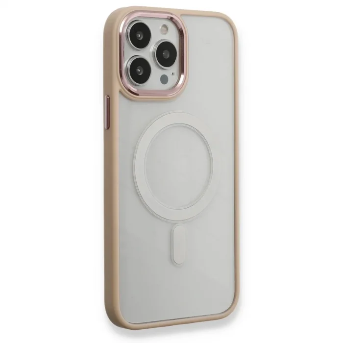 İphone 13 Pro Kılıf Room Magneticsafe Silikon - Pudra