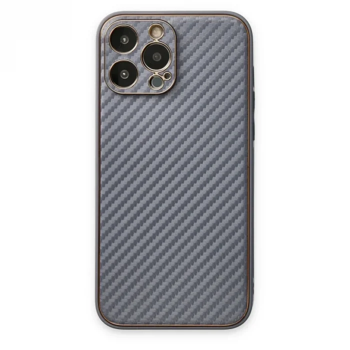 Apple İphone 13 Pro Max Kılıf Coco Karbon Silikon - Gri