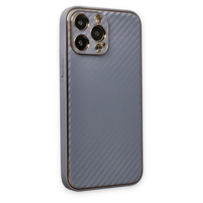 Apple İphone 13 Pro Max Kılıf Coco Karbon Silikon - Gri