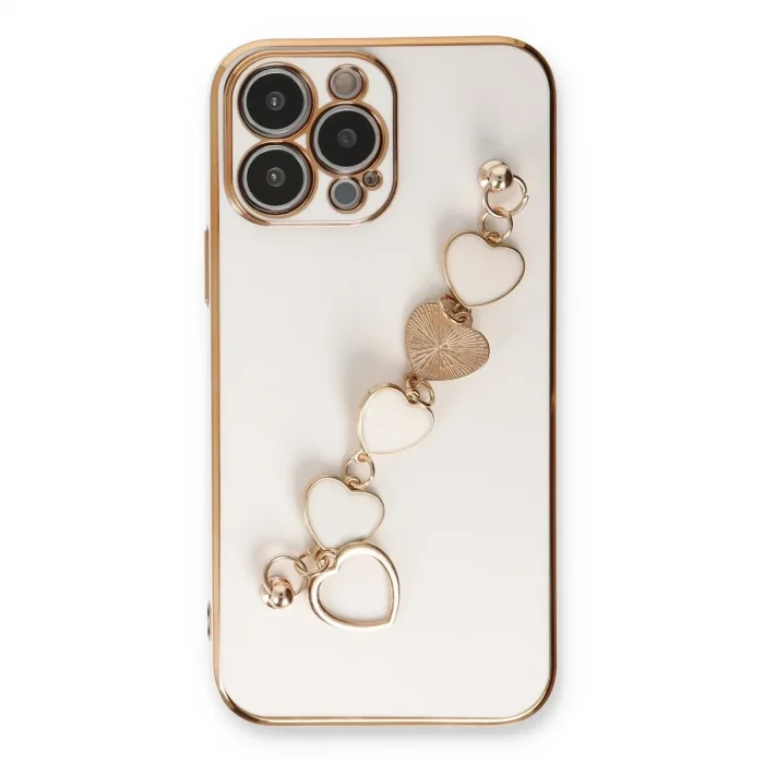 İphone 13 Pro Max Kılıf Esila Silikon - Beyaz