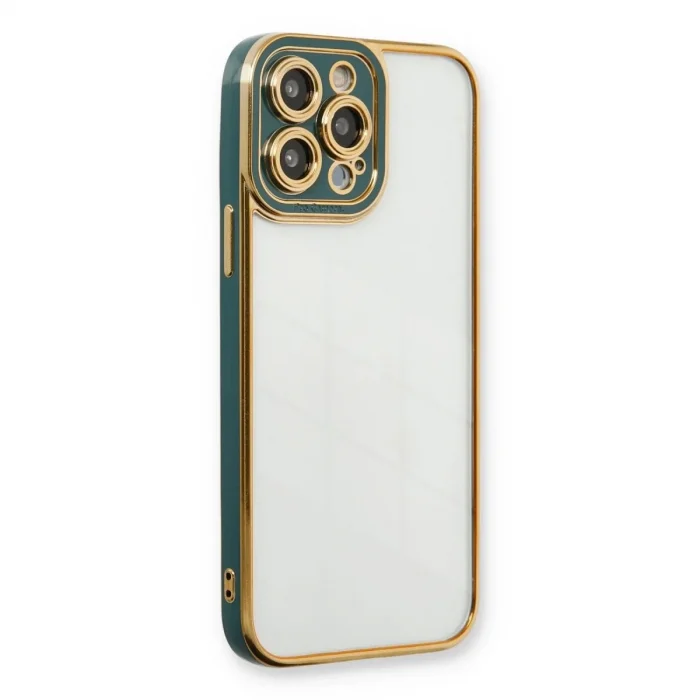 İphone 13 Pro Max Kılıf Liva Lens Silikon - Yeşil