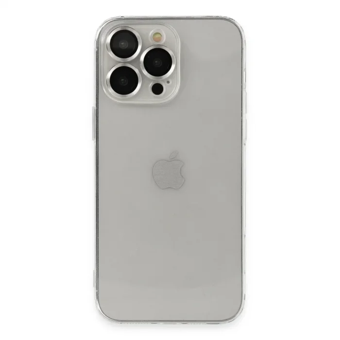 Apple İphone 13 Pro Max Kılıf Luko Lens Silikon - Gümüş