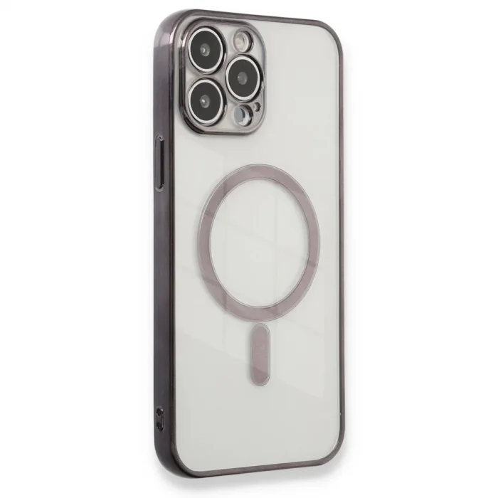 İphone 13 Pro Max Kılıf Magneticsafe Lazer Silikon - Siyah
