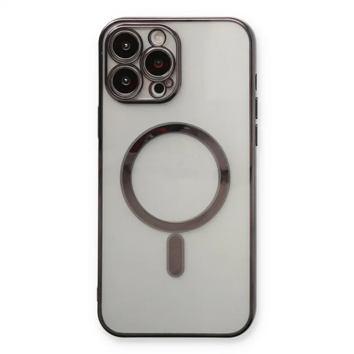 İphone 13 Pro Max Kılıf Magneticsafe Lazer Silikon - Siyah