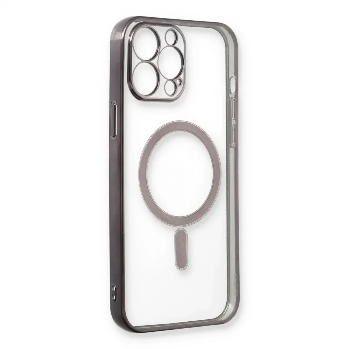 İphone 13 Pro Max Kılıf Magneticsafe Lazer Silikon - Siyah