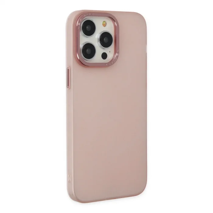 Apple İphone 13 Pro Max Kılıf Modos Metal Kapak - Pembe