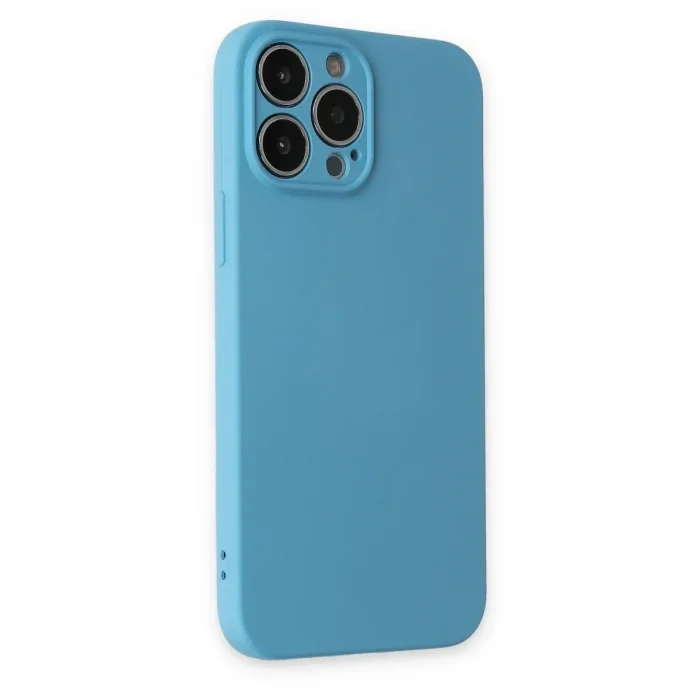 Apple İphone 13 Pro Max Kılıf Nano İçi Kadife Silikon - Mavi