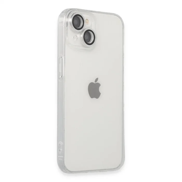 Apple İphone 14 Kılıf Luko Lens Silikon - Gümüş