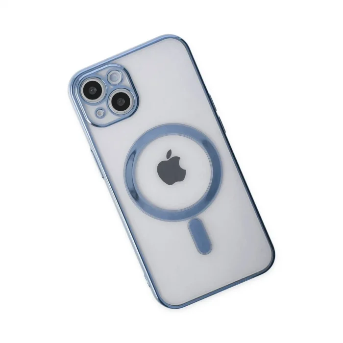 Apple İphone 14 Plus Kılıf Magneticsafe Lazer Silikon - Sierra Blue