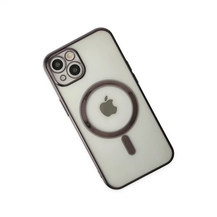 Apple İphone 14 Plus Kılıf Magneticsafe Lazer Silikon - Siyah