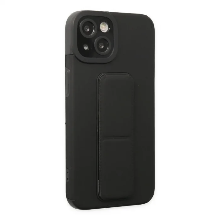 Apple İphone 14 Plus Kılıf Mega Standlı Silikon - Siyah
