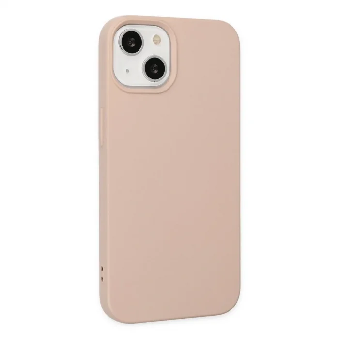 Apple İphone 14 Plus Kılıf Nano İçi Kadife Silikon - Pudra