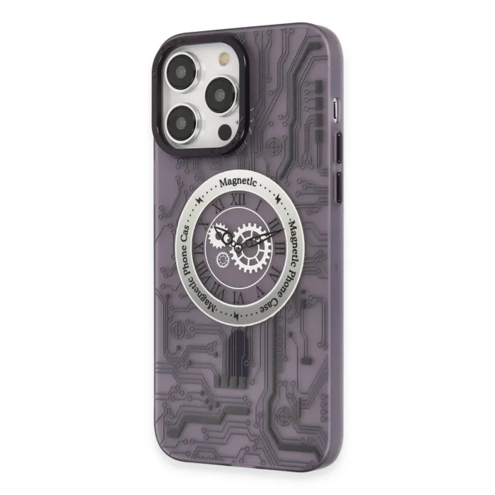 Apple İphone 14 Pro Kılıf Apollo Magneticsafe Desenli Kapak - Apollo Mor - 5