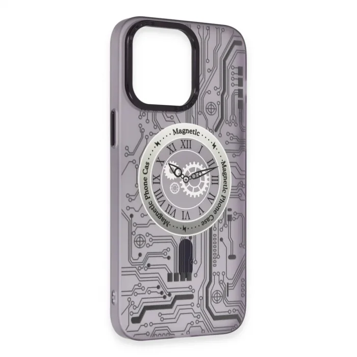 Apple İphone 14 Pro Kılıf Apollo Magneticsafe Desenli Kapak - Apollo Mor - 5