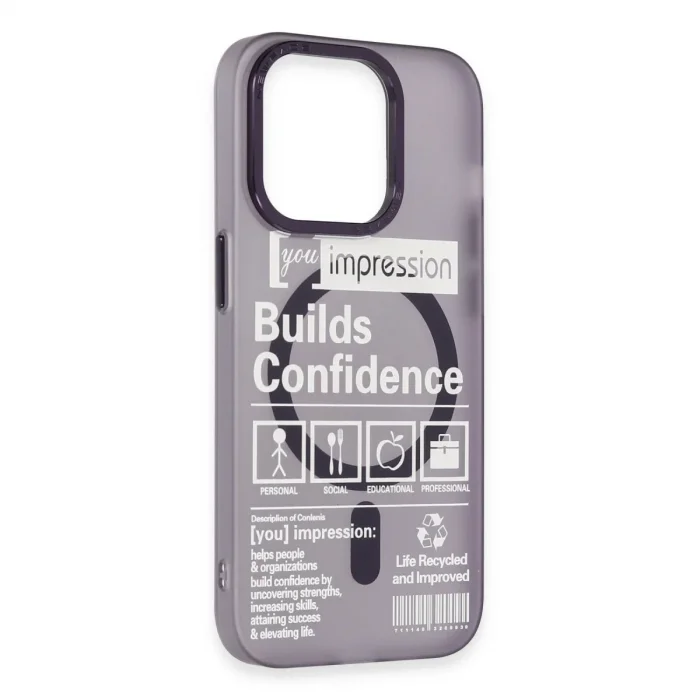 Apple İphone 14 Pro Kılıf Apollo Magneticsafe Desenli Kapak - Apollo Mor - 6