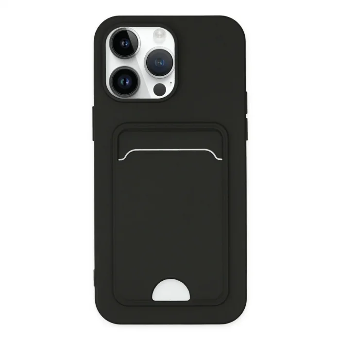 Apple İphone 14 Pro Kılıf Kelvin Kartvizitli Silikon - Siyah