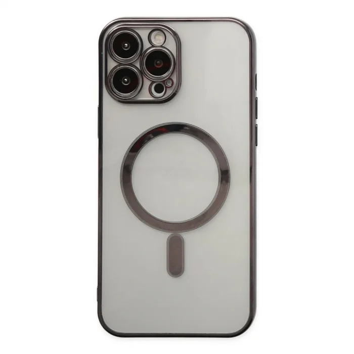 Apple İphone 14 Pro Kılıf Magneticsafe Lazer Silikon - Siyah