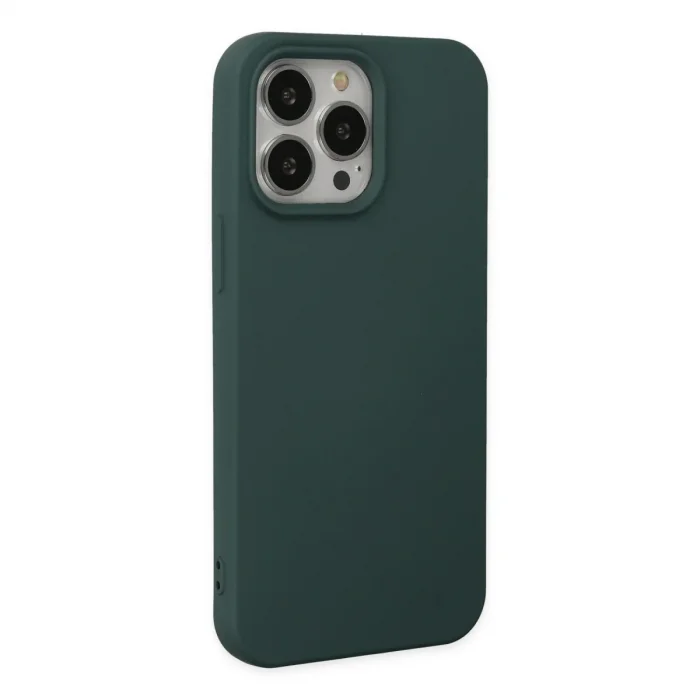 Apple İphone 14 Pro Kılıf Nano İçi Kadife Silikon - Koyu Yeşil