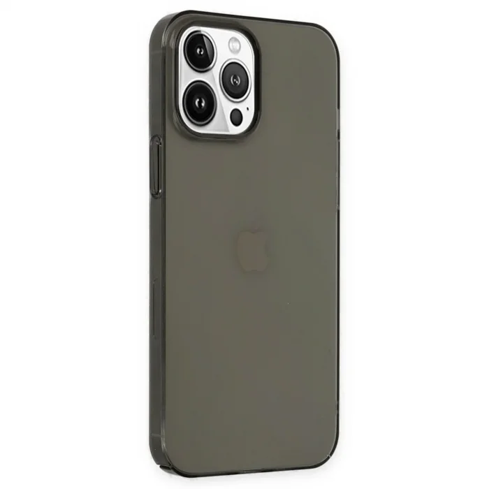 Apple İphone 14 Pro Kılıf Pc Sert Şeffaf Kapak - Siyah
