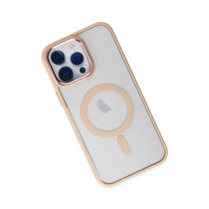 Apple İphone 14 Pro Kılıf Room Magneticsafe Silikon - Pudra
