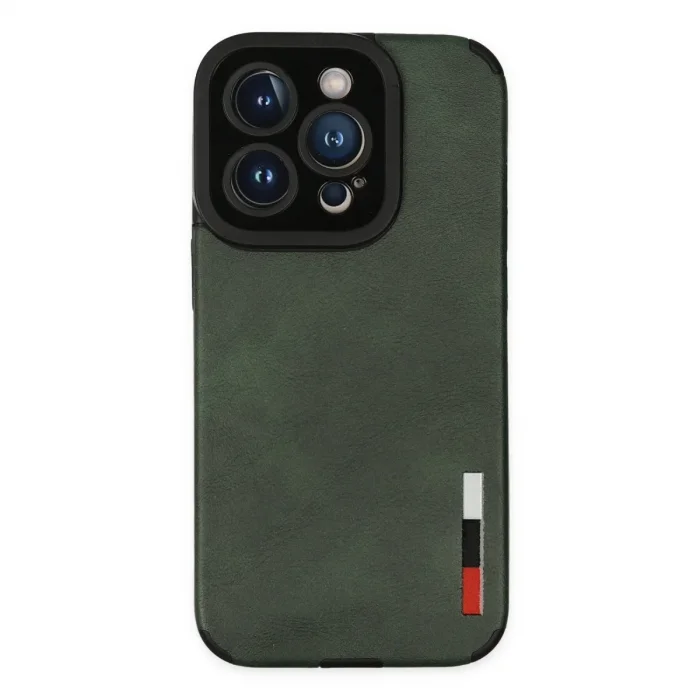 Apple İphone 14 Pro Max Kılıf Loop Deri Silikon - Yeşil