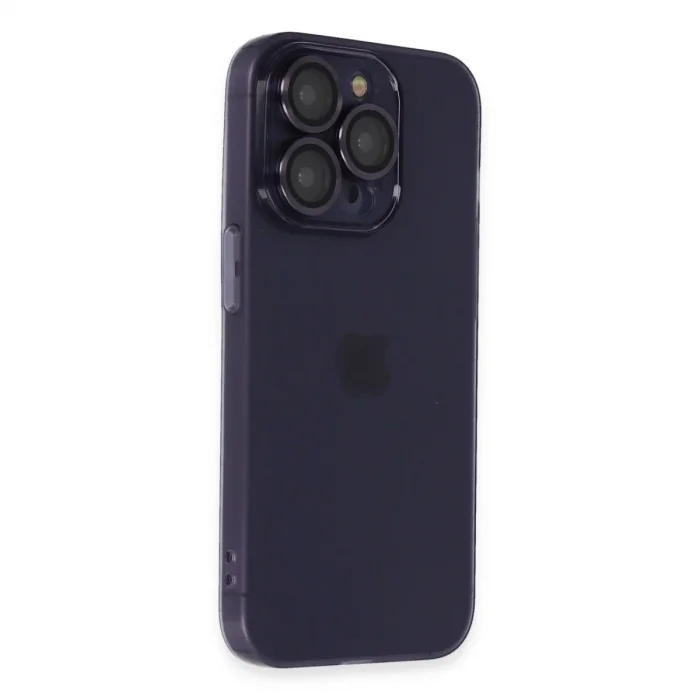 Apple İphone 14 Pro Max Kılıf Luko Lens Silikon - Derin Mor