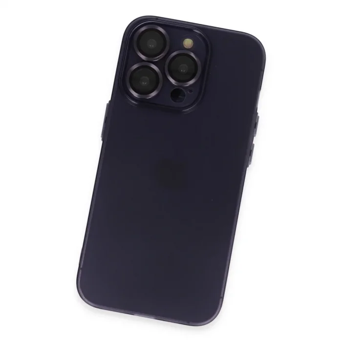 Apple İphone 14 Pro Max Kılıf Luko Lens Silikon - Derin Mor