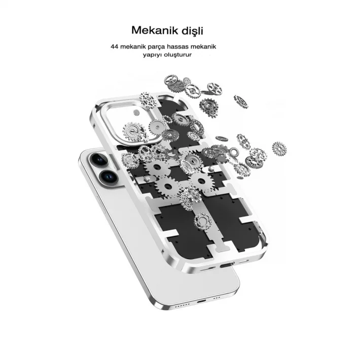 Apple İphone 14 Pro Max Kılıf Mekanik Bumper Kapak - Siyah
