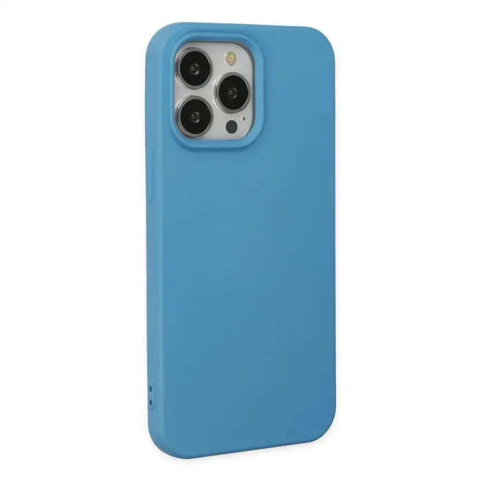 Apple İphone 14 Pro Max Kılıf Nano İçi Kadife Silikon - Mavi