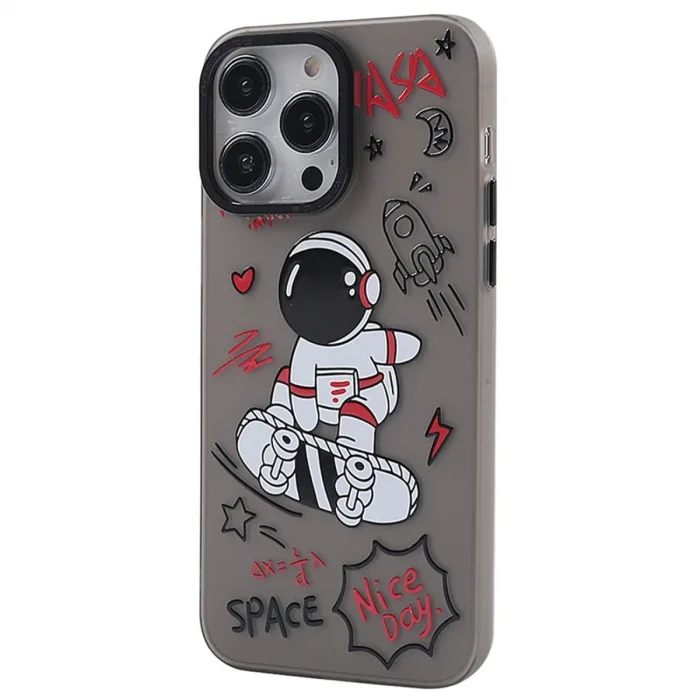 Apple İphone 14 Pro Max Kılıf Prada Desenli Kapak - Prada Siyah - 1