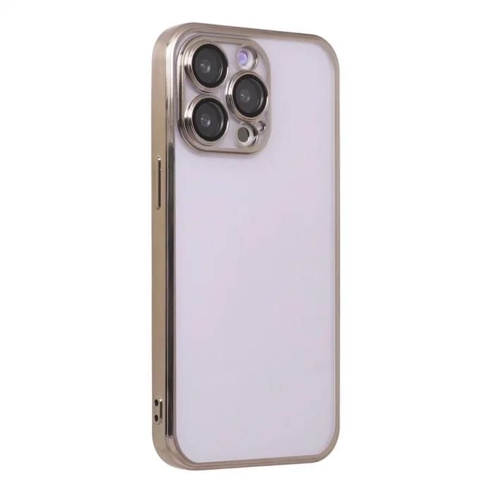 Apple İphone 14 Pro Max Kılıf Razer Lensli Silikon - Gold