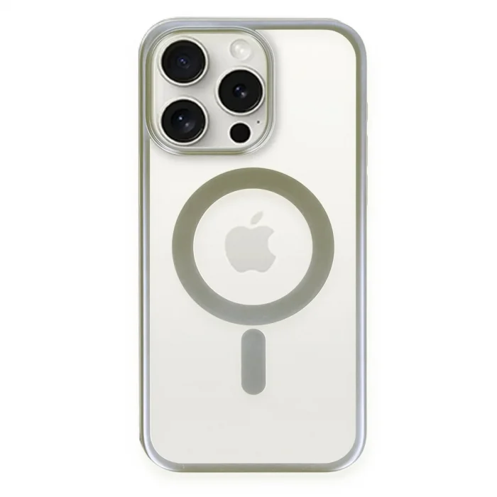 Apple İphone 15 Pro Kılıf Erozi Magsafe Kapak - Gri