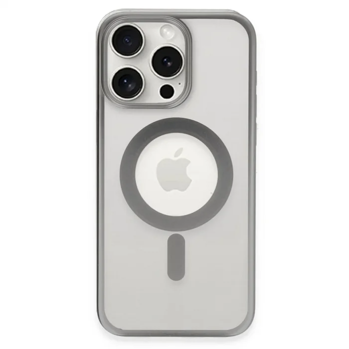 Apple İphone 15 Pro Kılıf Erozi Magsafe Kapak - Gümüş