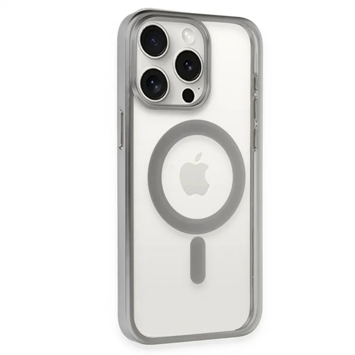 Apple İphone 15 Pro Kılıf Erozi Magsafe Kapak - Gümüş