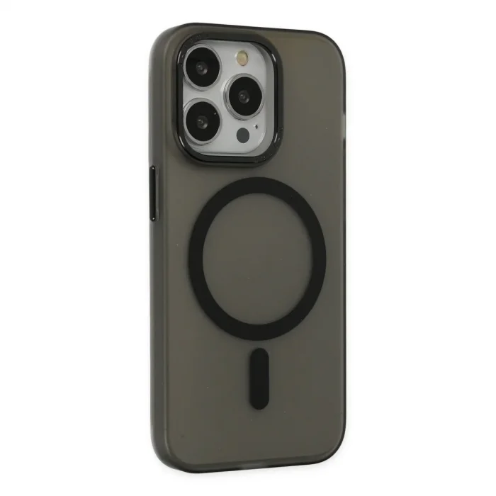 Apple İphone 15 Pro Kılıf Lodos Magneticsafe Mat Kapak - Siyah