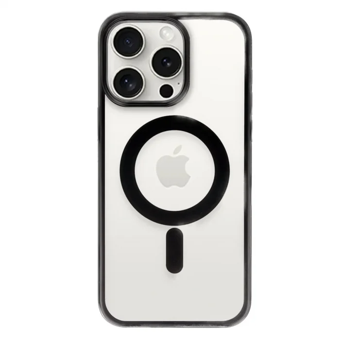 Apple İphone 15 Pro Max Kılıf Erozi Magsafe Kapak - Siyah