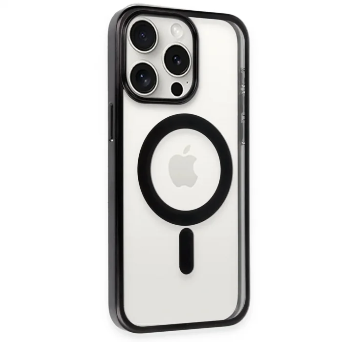 Apple İphone 15 Pro Max Kılıf Erozi Magsafe Kapak - Siyah