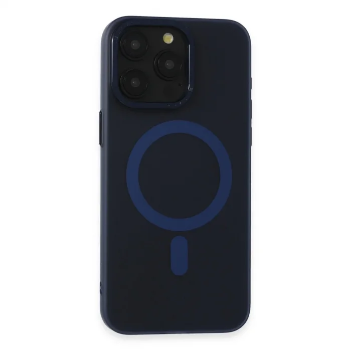 Apple İphone 15 Pro Max Kılıf Lodos Magneticsafe Mat Kapak - Mavi