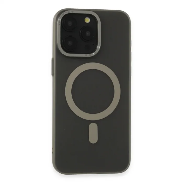 Apple İphone 15 Pro Max Kılıf Lodos Magneticsafe Mat Kapak - Titan Gri
