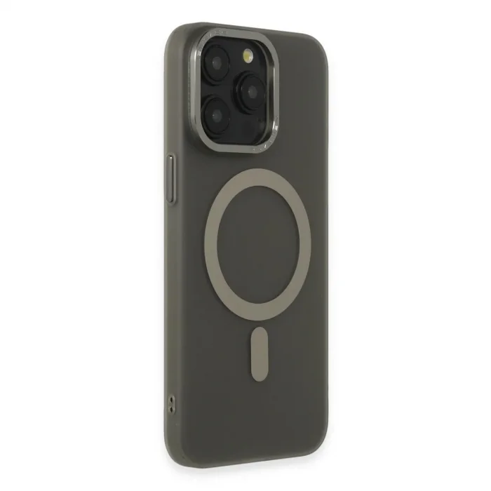 Apple İphone 15 Pro Max Kılıf Lodos Magneticsafe Mat Kapak - Titan Gri