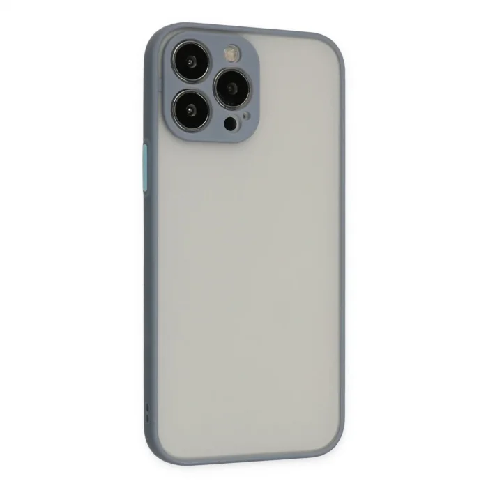 Apple İphone 15 Pro Max Kılıf Montreal Silikon Kapak - Gri