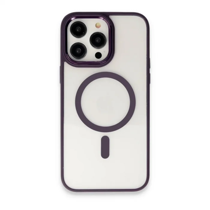 Apple İphone 15 Pro Max Kılıf Room Magneticsafe Silikon - Derin Mor