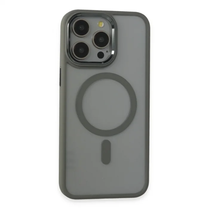 Apple İphone 15 Pro Max Kılıf Room Magneticsafe Silikon - Gri