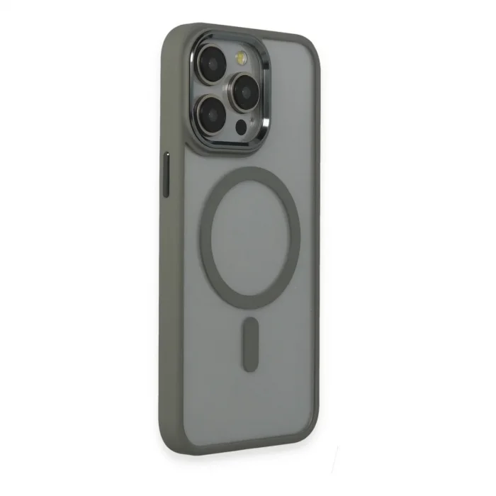 Apple İphone 15 Pro Max Kılıf Room Magneticsafe Silikon - Gri