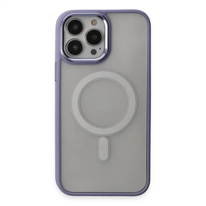 Apple İphone 15 Pro Max Kılıf Room Magneticsafe Silikon - Lila