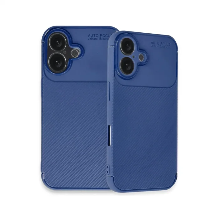 Apple İphone 16 Plus Kılıf Auto Focus Karbon Kapak - Lacivert