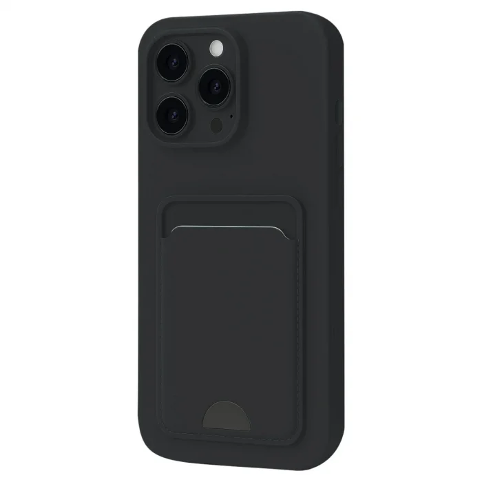 Apple İphone 16 Pro Kılıf Kelvin Kartvizitli Silikon - Siyah