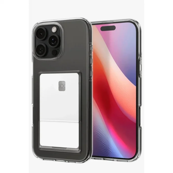 Apple İphone 16 Pro Max Kılıf Kart Şeffaf Silikon - Şeffaf