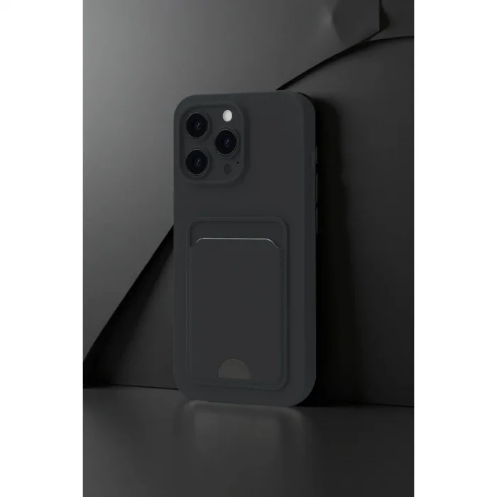 Apple İphone 16 Pro Max Kılıf Kelvin Kartvizitli Silikon - Koyu Yeşil