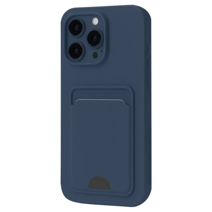 Apple İphone 16 Pro Max Kılıf Kelvin Kartvizitli Silikon - Lacivert